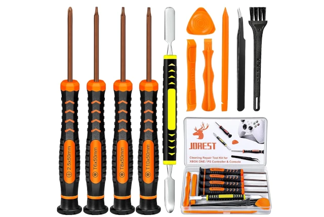Kit de Desmontar Xbox one/360/X PS4 PS5 PS3, 25pcs Set Limpieza, Herramienta Reparacion para Mando y Consola