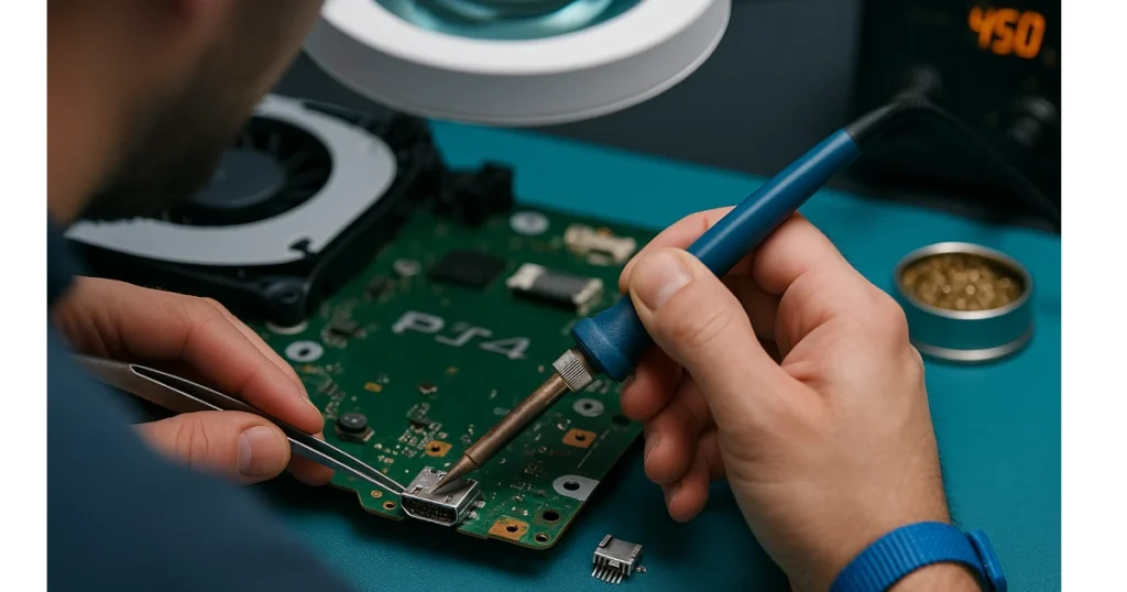 Reparación del puerto HDMI de PS5 con soldadura