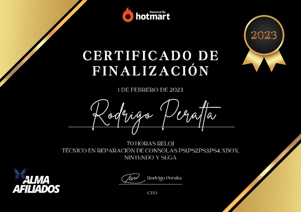 certificado del curso reparacion de consolas de videojuegos curso Reparar Consolas de Videojuegos