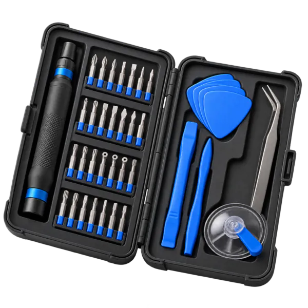 Kit recomendado con herramientas para reparar dispositivos electrónicos